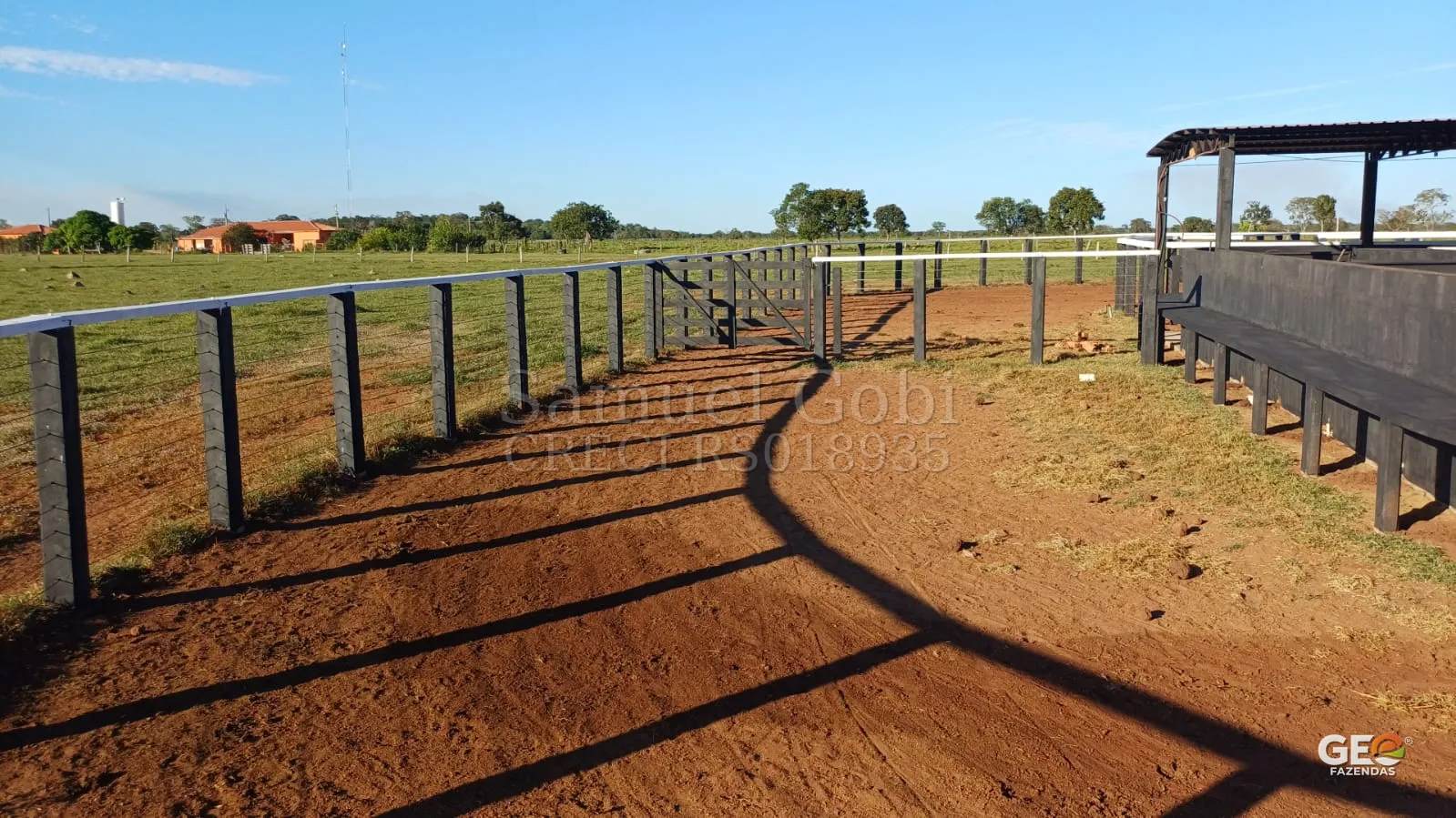 Piquete cercado com infraestrutura para gado