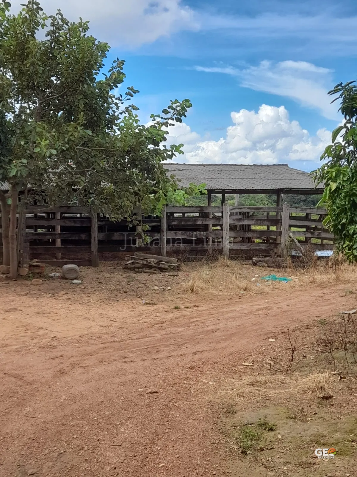 Curral com cobertura em propriedade rural