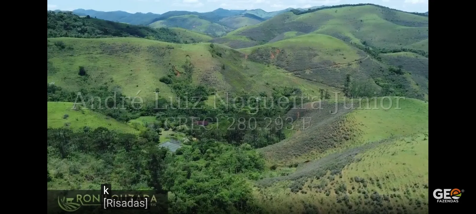 Área rural com relevo montanhoso e vegetação