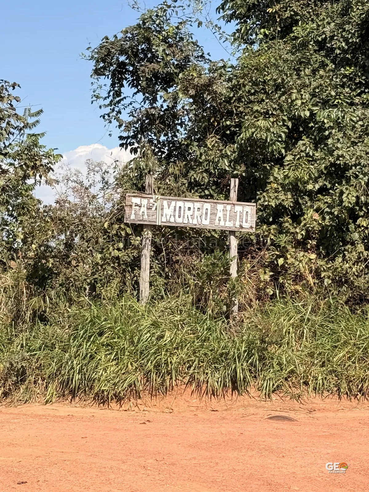 Placa indicativa em área rural com vegetação