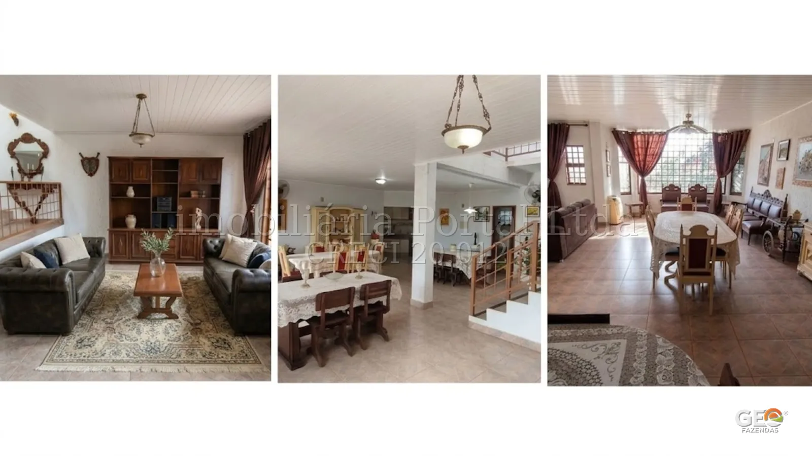 Ambientes internos de casa em propriedade rural